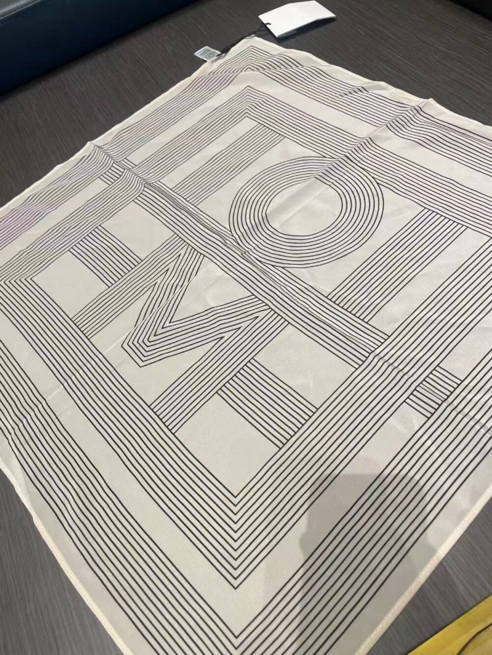 TOTEME Ivory Black Striped Square Scarf